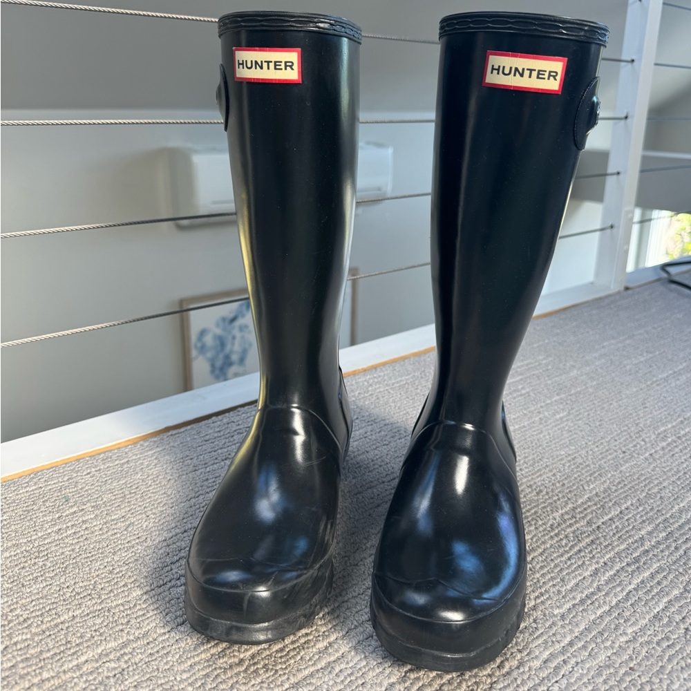 Hunter Original Boots in Gloss Black, EU 37